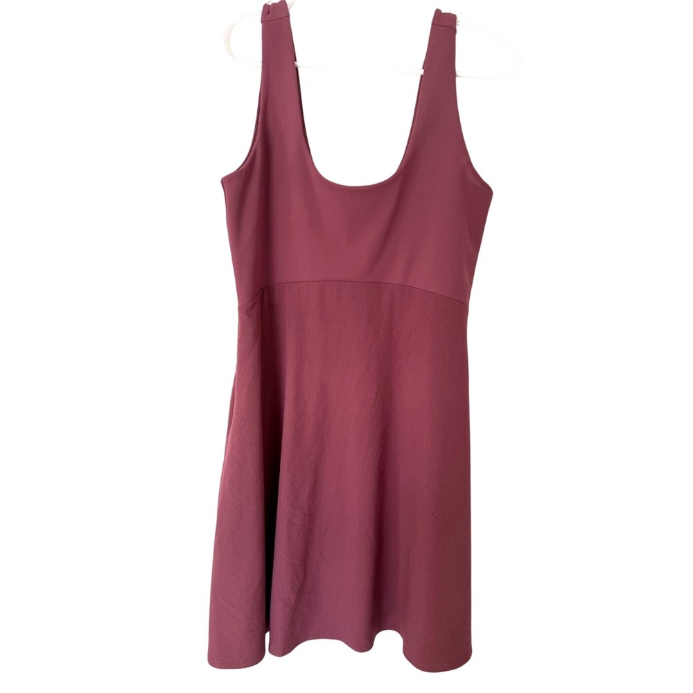 Lole Womens Sleeveless Active Dress Berry Wine Mixed Media Scoop Neck Medium